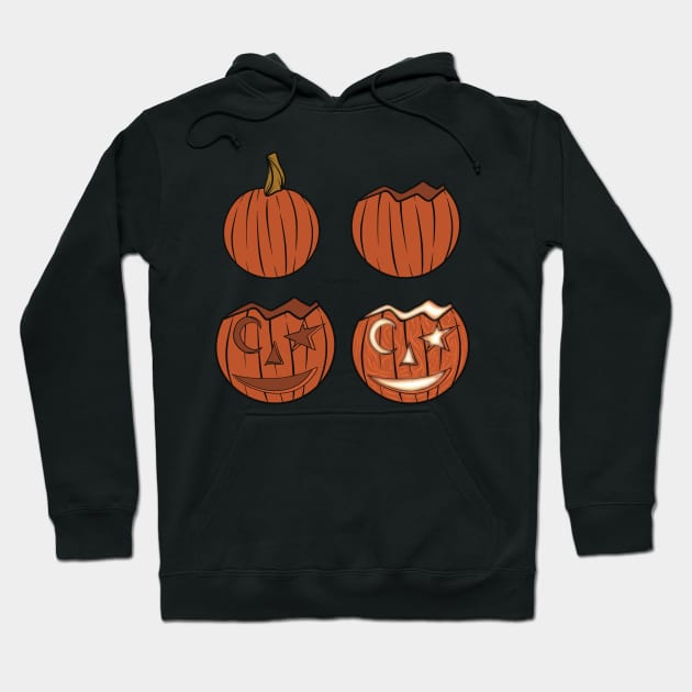 Pumpkin carving process Hoodie by SugarSaltSpice